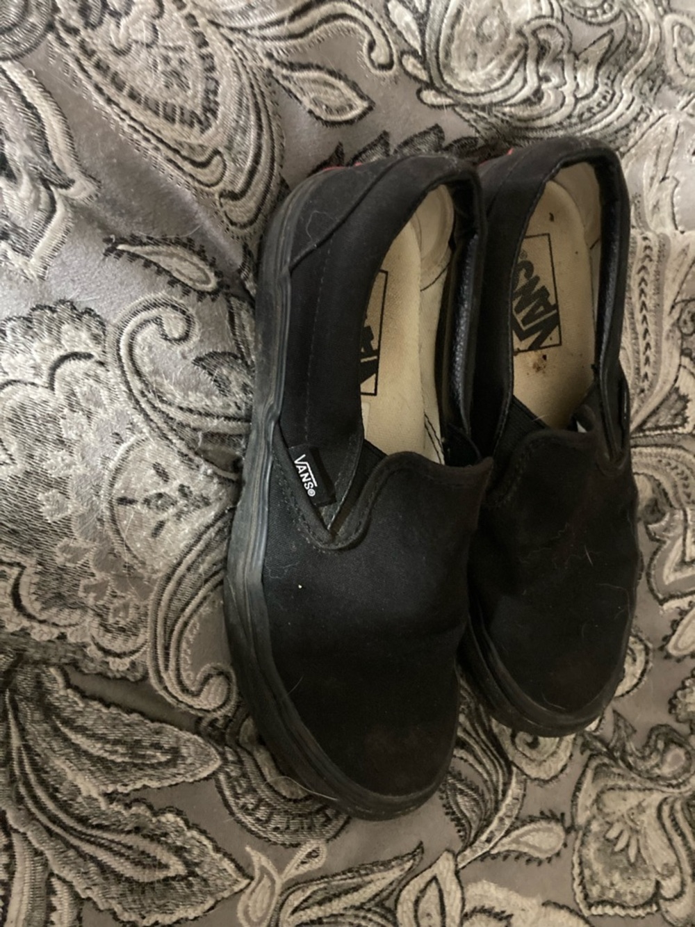 Vans Black Slip-On Canvas Sneakers 4.5